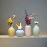 Qfdian  Modern Ceramic Vases Home Decor Dry Wet Flower Bottle Macaron Vases Desktop Ornament No Flower Livingroom Decor Accessories
