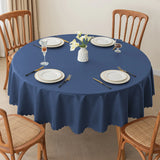 Qfdian  Solid Color Circular Tablecloth Waterproof Oil Proof Dustproof Dining Table Decoration Hotel Restaurant Tablecloth Cover Cloth