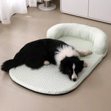 Qfdian  Summer Pet Cooling Mat Ice Bead Dog Bed Removable Washable Sofa Cushion with Cool Sensation Sponge for Dogs and Cats Indoor Home