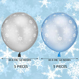 Qfdian  Christmas Decorations Snowflake Latex Balloon White and Blue Winter Wonderland Ice Snow Party Supplies Christmas Birthday Decor