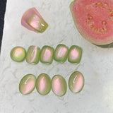 Qfdian 10ml/15ml Guava Green Cat Magnetic Gel Shine  Glitter Semi Permanent Soak Off UV Varnish Nail Supplies