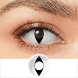 Qfdian Halloween Contact Lenses White Cat Eye Cosplay Contact Lenses Crazy Eye Contacts Whiteout Lens for Cosplay Anime Accessorie