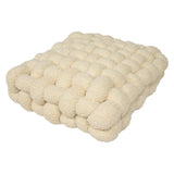 Qfdian  Lamb Wool Cushion Square Hand Woven Solid Color Simple Chair Sofa Bedroom Living Room Cushion Home Decoration Bay Window Cushion