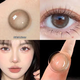 Qfdian  2pcs 10 Tone Natural Pupil Eye lens Color Contact Lenses for Eyes Beauty Natural Eyes Brown Contact Lens Gray Lens