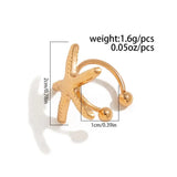 Qfdian  Vintage Flower C Shape Ear Cuff Silver Golded Starfish Shell Ring Clip Irregular Shape Minimalism C-shaped Ear Clip Travel