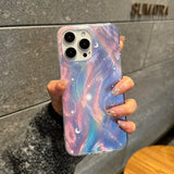 Qfdian Fashion Bling Glitter Starry Butterfly Gradient Case For iPhone 15 Pro Max 14 13 11 12 16 Plus Shockproof Protective Back Cover