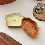 Qfdian  4pcs Bread Ceramic Plate Condiment Dishes 4 Inch Sauce Plates Breakfast Tableware for Kitchen Decor Ketchup Dressings Plates