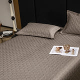Qfdian 3Pcs Luxury Lyocell Cotton Soft Silky Embossing Quilted Bedspread, Bed Cover, Mattress Topper Coverlet, Bed Sheet, Pillowcases
