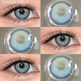 Qfdian  1 Pair New Color Contact Lenses for Eye Beautiful Pupil Fashion Blue Soft Lenses Gray Natural Contacts Yearly Cosmetics