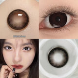 Qfdian  2pcs/pair Brown Colored Contact Lenses For Eyes Natural Black Lenses Big Eye Makeup Cosmetic beauty blue Contact Lenses