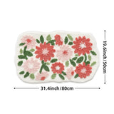 Qfdian  Creative Flower Bath Mat Home Bathroom Decoration Rug Thickened Flocking Super Fiber Carpet Absorbent Foot Mat Anti-slip