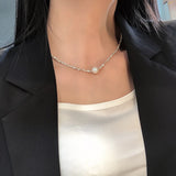 2024 Popular Silver Colour Sparkling Clavicle Chain Choker Necklace Collar For Women Fine Jewelry Wedding Party Birthday Gift