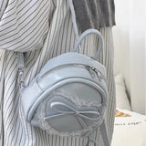 Qfdian  All Match Y2k Aesthetic Fairy Lace Backpack Simple Mini Fashion Cute Heart Bow Schoolbags Sweet Kawaii Backpacks Women Students