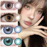 Qfdian Colored Beautiful Pupil Contact Lenses Myopia Cosmetic for Eyes Artificial pupil Degree Contact  lens Prescription