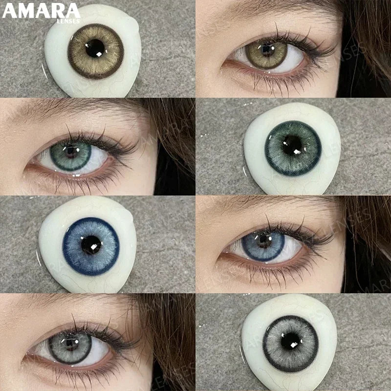 AMARA 1 Pair Colored Contact Lenses for Eyes Natural Contact Lenses Fashion Lenses Blue Eye Lens Green Lens Gray lens