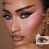 Qfdian  NEW 2PCS Color Contact Lenses For Eyes Gray Contacts Lenses Green Colored Pupils Makeup Natual Pupils Cosmetic Lens