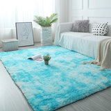 Qfdian White Fluffy Hall Carpet Modern Living Room Bedroom Home Decor Large Mats Thickened Non-Slip Girl Children's Room Pink Furry Rug