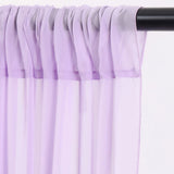 Qfdian  Chiffon Backdrop Curtain 5ftx10ft Light Purple Voile Sheer Curtains 4 Panels Romantic Wedding Party Decor Polyester Chiffon Fabr