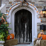 Qfdian  500 x 39 Inch Large Size Halloween Black Creepy Cloth, Halloween Scary Spooky Fabric Cloth, Windows Doorways Cover Gauze Cheese
