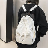 Qfdian  Y2k Students Grunge Simple Solid Backpack Preppy Vintage Fashion Casual Schoolbags All Match Trendy Streetwear Backpacks Korean