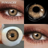 Qfdian  1 Pair Dark Brown Color Contact Lenses for Eyes New Natural Black Lens 14.5mm Big Diameter Eye Contacts Cosmetic Yearly