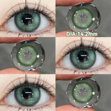 Qfdian  2PCS New Gray Prescription Contact Lenses Fashion Pupils Cosmetics Eye Color Lenses Myopia Colored Contact Lenses Brown