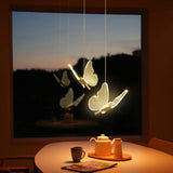 Qfdian  Butterfly Chandelier LED Ceiling Pendant Light Hanging Lamps For Home Bedside Dining Living Room Luminaire Decor Indoor Lighting