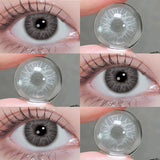 Qfdian 1pair Gray Color Contact Lenses Softlens for Eyes Lenses Cosmetic Eyecontacts Yearly Use