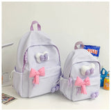 Qfdian Streetwear Travel Backpacks for Women Students Fashion All Match Trendy Schoolbags Sweet Y2k Aesthetic Plaid Kawaii Bow Backpack