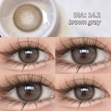 Qfdian  1 Pair/2pcs New Color contact Lenses for Bubble Series Eyes Fashion Natural gray Pupils Brown Beauty Makeup Color Lenses