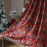 Qfdian Red White Plaid Curtains Blackout Check Pattern Rod Pocket for Living Room Bedroom Christmas Decoration Semi Sheer Window Drapes