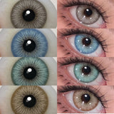 Qfdian Graded 1pair Color Contact Lenses Mixblood Softlens 12months