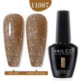 Qfdian  15ml UV Gel Nail Polish Semi Permanent Gel Varnish Enamel Brown Nail Gel Design Red Nails Art Nude Color Glitter Manicure