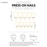 Qfdian  24pcs Nude Color Cat's Eye Fake Nails Black Polka Dot Pattern Press On Nails Simple Almond Shaped Full Cover False Nail For Girl