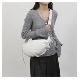 Qfdian Nylon Vintage Women Trendy Shoulder Bag Grunge Fashion Casual All Match Handbags Y2k Aesthetic Simple Office Lady Crossbody Bags