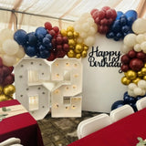 Qfdian  95pcs Gold Wine Red White Balloons Arch Garland Kit, for Birthday Baby Shower Wedding Party Graduation Celebration Decoration