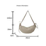 Qfdian Nylon Vintage Women Trendy Shoulder Bag Grunge Fashion Casual All Match Handbags Y2k Aesthetic Simple Office Lady Crossbody Bags
