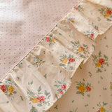 Qfdian 3pcs 100% Cotton Duvet Cover Set (1*Duvet Cover + 2*Pillowcase, Without Core), Korean lace Bedding Set, Soft Comfortable