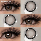 Qfdian  2pcs Colorcon Contact Lenses Gray Pupils for Eyes Fashion Color Contact Lenses Eye Makeup Beauty Cosmetics Blue Lenses