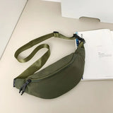 Qfdian  Y2k Aesthetic Streetwear Vintage Crossbody Bags Casual Simple Fashion All Match Shoulder Handbags Women Solid Simple Chest Bag