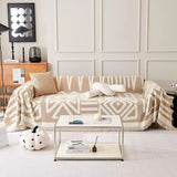 Qfdian Boho Sofa Covers, Chenille Couch Cover for Dogs Geometric Jacquard Sofa Slipcover Living Room Pet Furniture Protector Washable