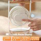 Qfdian  3000mAh Rechargeable Desk Fan Personal Portable Quiet 4 Speeds Adjustable Mini Table Desktop Fan for Cooling Home Office