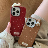 Qfdian 3D cute sleeping cat ins points shell for iphone 14pro 13 16 15 pro max 12 14 11 15promax 16pro autume winter leather phone case