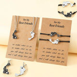 2024 New Alloy Drip Oil Tai Chi Fish Good Friends Card Woven Bracelet Necklace Wholesale