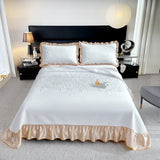 Qfdian 3/5Pcs Luxury European Knitted Cotton Embossing Quilted Bedspread, Bed Cover, Mattress Topper Coverlet, Bed Sheet, Pillowcases