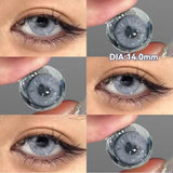 Qfdian  2PCS New Gray Prescription Contact Lenses Fashion Pupils Cosmetics Eye Color Lenses Myopia Colored Contact Lenses Brown