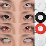 Qfdian 1 Pair Cosplay Multicontacts for Eyes White Colored  Lenses Anime Vampire Red Lenses Black Lenses for Halloween Purple Len