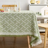 Qfdian  Cotton Linen Tablecloth Rectangular Decorative Protector for Dining Table Coffee Table Dustproof for Home Kitchen Indoor Use