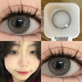 YIMEIXI 1Pair Colored Contacts Lenses with Myopia Yearly High Quality Brown Large Diameter Natural Beauty Pupils