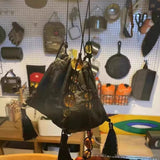 Qfdian  Y2k Vintage Beading Tassel Mini Handbags Women Purses Fashion Jacquard Top-Handle Bag Drawstring Pleated Shoulder Crossbody Bags